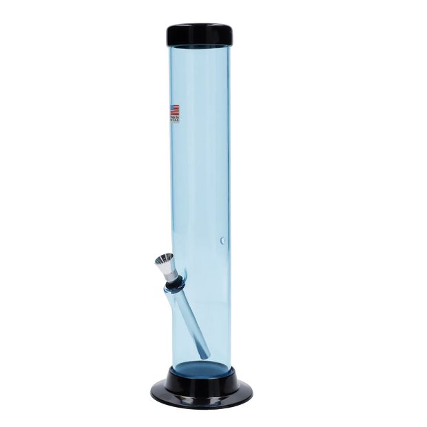 JM Plastics Large Straight Tube with Carb Hole Acrylic Water Pipe - 12 in.