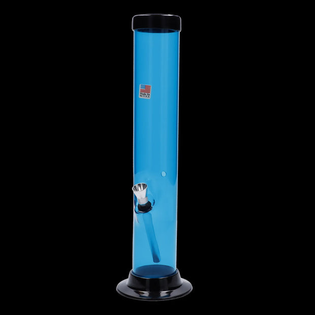 JM Plastics Large Straight Tube with Carb Hole Acrylic Water Pipe - 12 in.