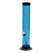 JM Plastics Large Straight Tube with Carb Hole Acrylic Water Pipe - 12 in.