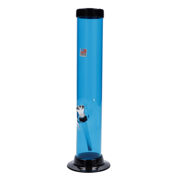 JM Plastics Large Straight Tube with Carb Hole Acrylic Water Pipe - 12 in.