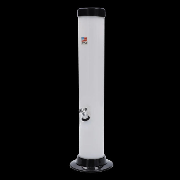 JM Plastics Large Straight Tube with Carb Hole Acrylic Water Pipe - 12 in.