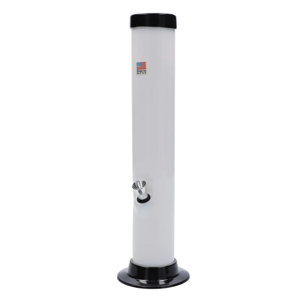 JM Plastics Large Straight Tube with Carb Hole Acrylic Water Pipe - 12 in.