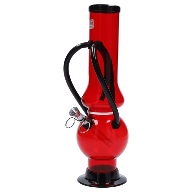 JM Plastics Double Chamber Bubble Base Acrylic Water Pipe - 12 in.