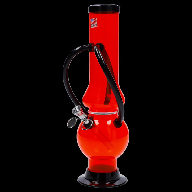 JM Plastics Double Chamber Bubble Base Acrylic Water Pipe - 12 in.