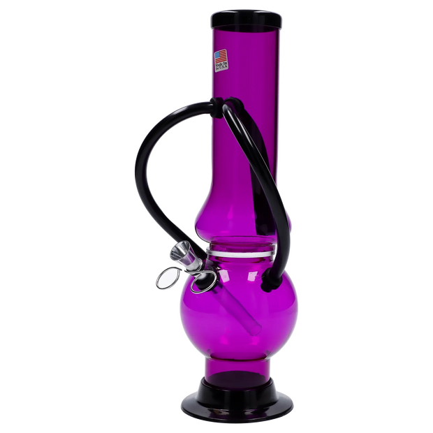 JM Plastics Double Chamber Bubble Base Acrylic Water Pipe - 12 in.