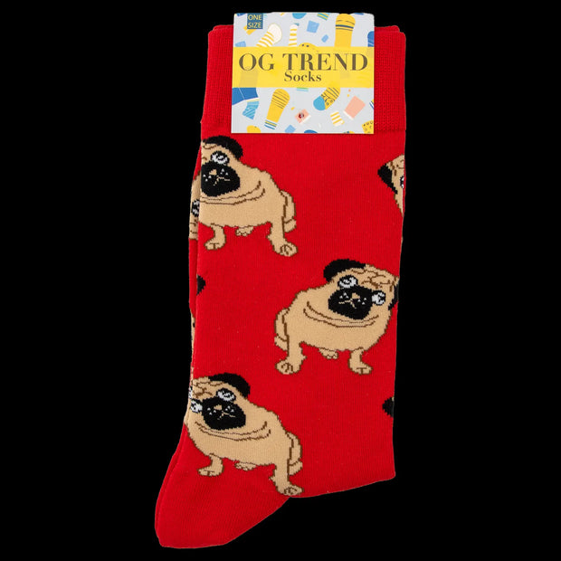 Red Frenchie Socks - One Size Fits All