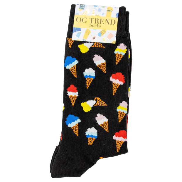 Ice Cream Cone Socks - One Size Fits All