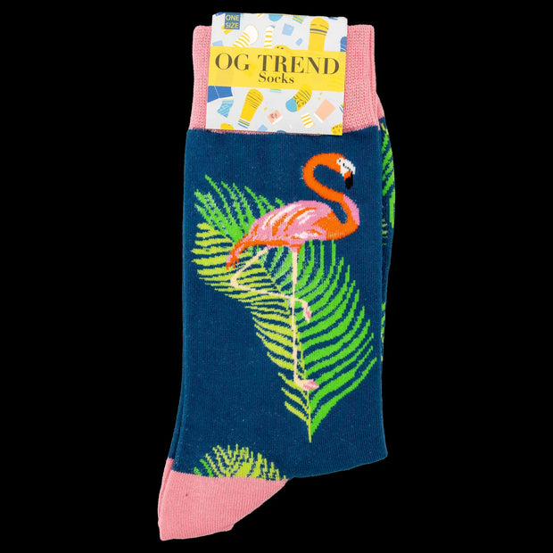 Flamingo Leaf Socks - One Size Fits All