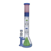 Retro Pastel Beaker with Dual Tree & Pyramid Perc Water Pipe - 19.7 in.