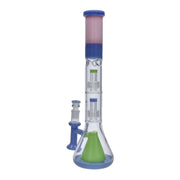 Retro Pastel Beaker with Dual Tree & Pyramid Perc Water Pipe - 19.7 in.