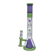 Retro Pastel Beaker with Dual Tree & Pyramid Perc Water Pipe - 19.7 in.