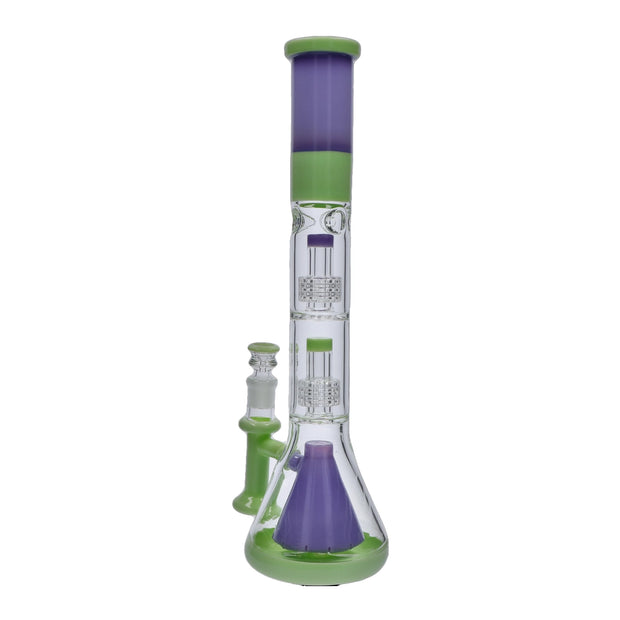Retro Pastel Beaker with Dual Tree & Pyramid Perc Water Pipe - 19.7 in.