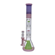Retro Pastel Beaker with Dual Tree & Pyramid Perc Water Pipe - 19.7 in.
