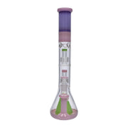 Retro Pastel Beaker with Dual Tree & Pyramid Perc Water Pipe - 19.7 in.