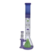 Retro Pastel Beaker with Dual Tree & Pyramid Perc Water Pipe - 19.7 in.