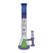 Retro Pastel Beaker with Dual Tree & Pyramid Perc Water Pipe - 19.7 in.