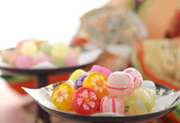 Traditional Japanese Hard Rock Sugar Candy w/ Floral Designs