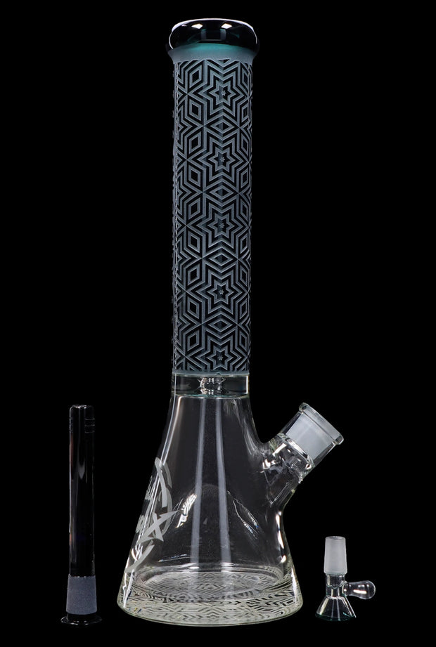 Cloud Cali X 15-inch Engraved Thick Base Beaker Water Pipe