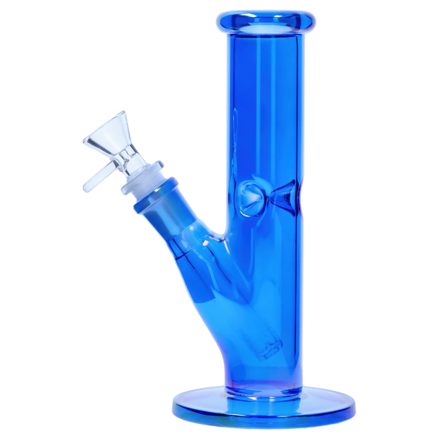 Neon Straight Tube with Ice Pinch Water Pipe