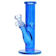 Neon Straight Tube with Ice Pinch Water Pipe