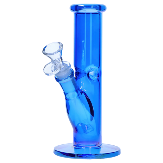 Neon Straight Tube with Ice Pinch Water Pipe