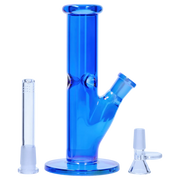 Neon Straight Tube with Ice Pinch Water Pipe