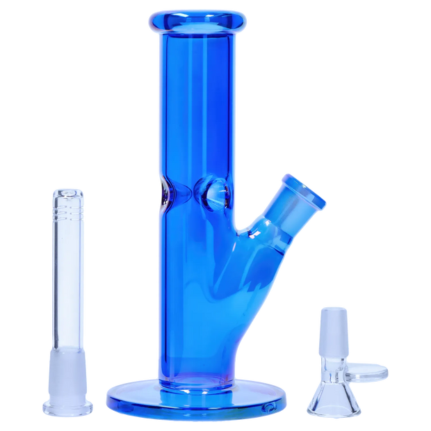 Neon Straight Tube with Ice Pinch Water Pipe