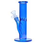 Neon Straight Tube with Ice Pinch Water Pipe
