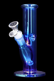 Neon Straight Tube with Ice Pinch Water Pipe