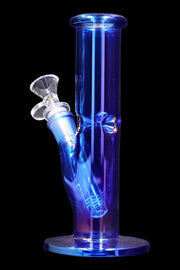 Neon Straight Tube with Ice Pinch Water Pipe