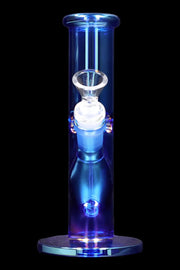 Neon Straight Tube with Ice Pinch Water Pipe