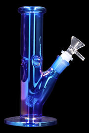Neon Straight Tube with Ice Pinch Water Pipe
