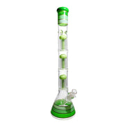Valiant Triple Chamber Mushroom Perc Beaker Water Pipe - 22 in.