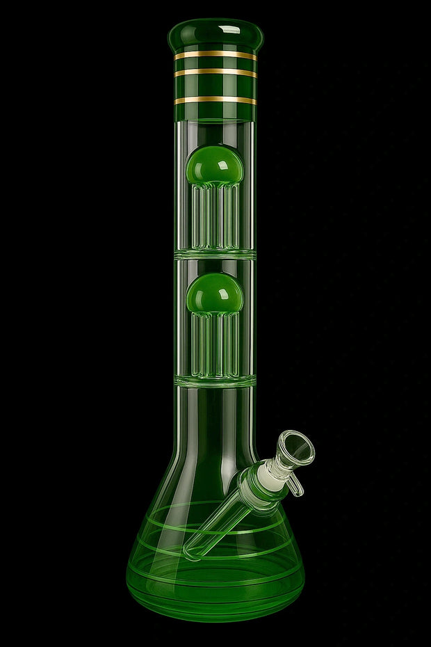 Valiant Triple Chamber Mushroom Perc Beaker Water Pipe - 22 in.