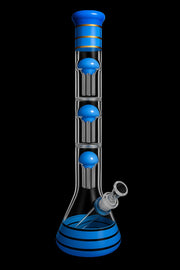 Valiant Triple Chamber Mushroom Perc Beaker Water Pipe - 22 in.