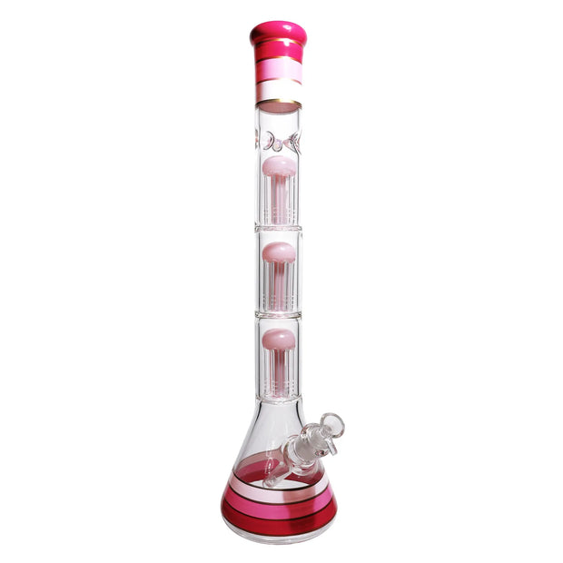Valiant Triple Chamber Mushroom Perc Beaker Water Pipe - 22 in.