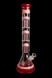Valiant Triple Chamber Mushroom Perc Beaker Water Pipe - 22 in.
