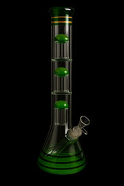 Valiant Triple Chamber Mushroom Perc Beaker Water Pipe - 22 in.