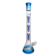 Valiant Triple Chamber Mushroom Perc Beaker Water Pipe - 22 in.