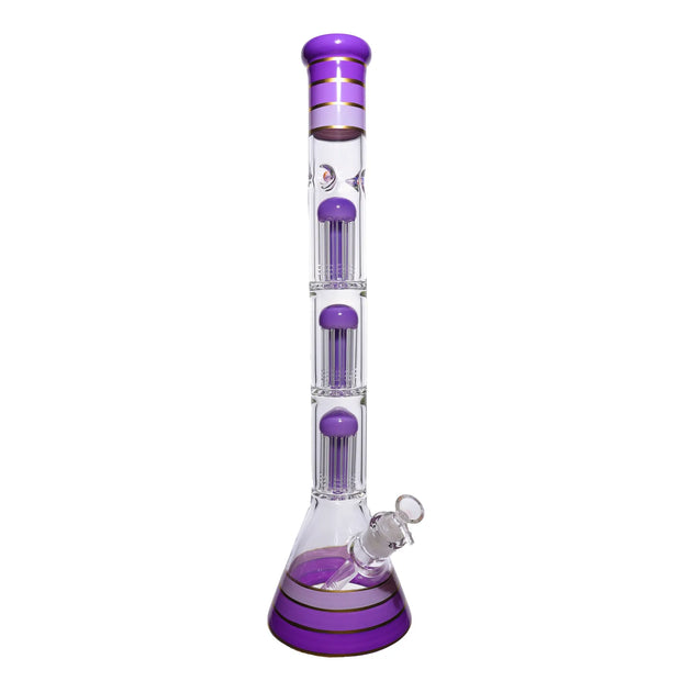 Valiant Triple Chamber Mushroom Perc Beaker Water Pipe - 22 in.