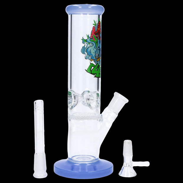 420 Skull Water Pipe with Honeycomb Perc - 10 in