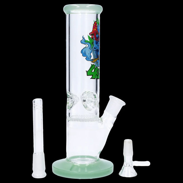 420 Skull Water Pipe with Honeycomb Perc - 10 in