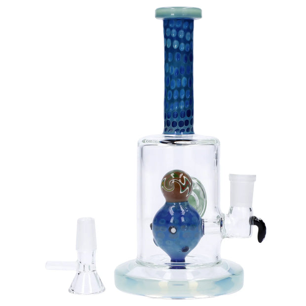 Reversal Art Locket Water Pipe with UFO Showerhead Perc - 8 in