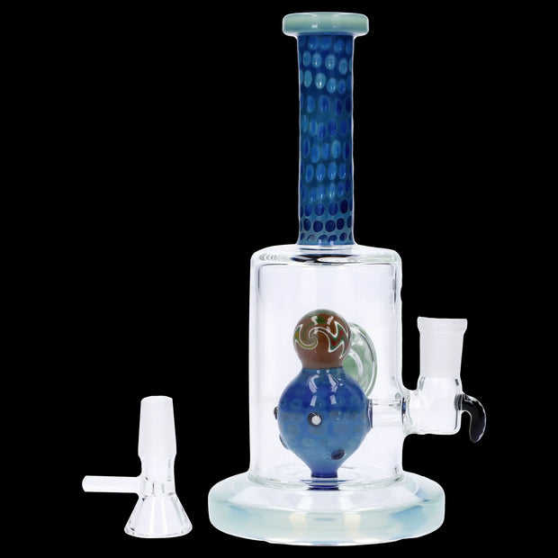 Reversal Art Locket Water Pipe with UFO Showerhead Perc - 8 in