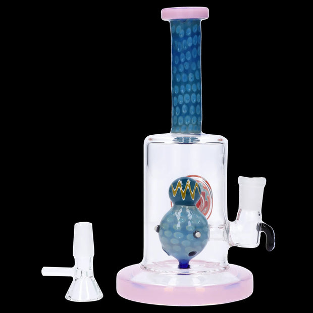 Reversal Art Locket Water Pipe with UFO Showerhead Perc - 8 in
