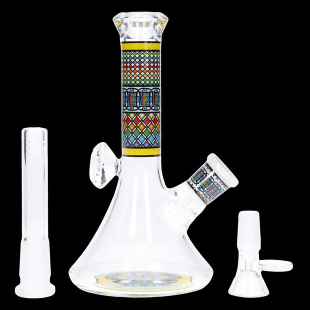 Diamond Beaker w/ Colourful Tube - 7 in.