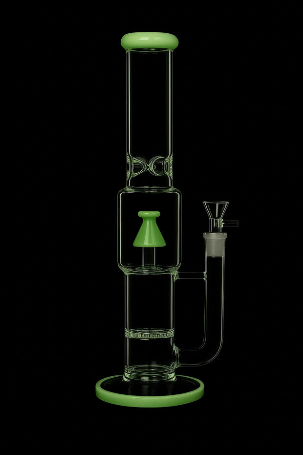 Valiant Straight Tube with Stacked Percs Water Pipe - 17 in.