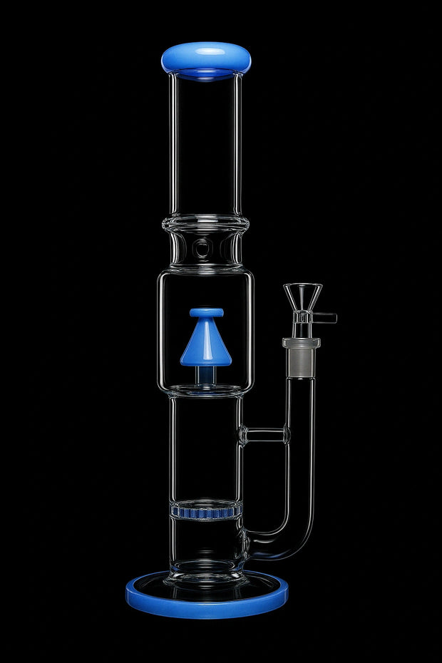 Valiant Straight Tube with Stacked Percs Water Pipe - 17 in.
