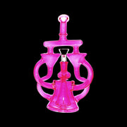 Neon Double Recycler with Pyramid Percolator Water Pipe