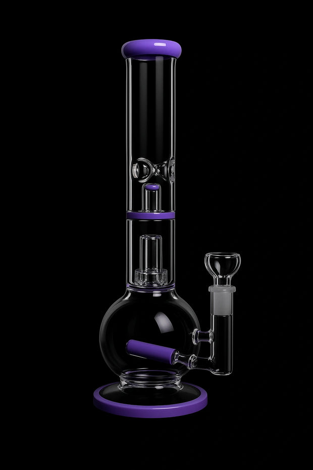 Valiant Inline Glass Ball with UFO & Circ Perc Water Pipe - 16 in.